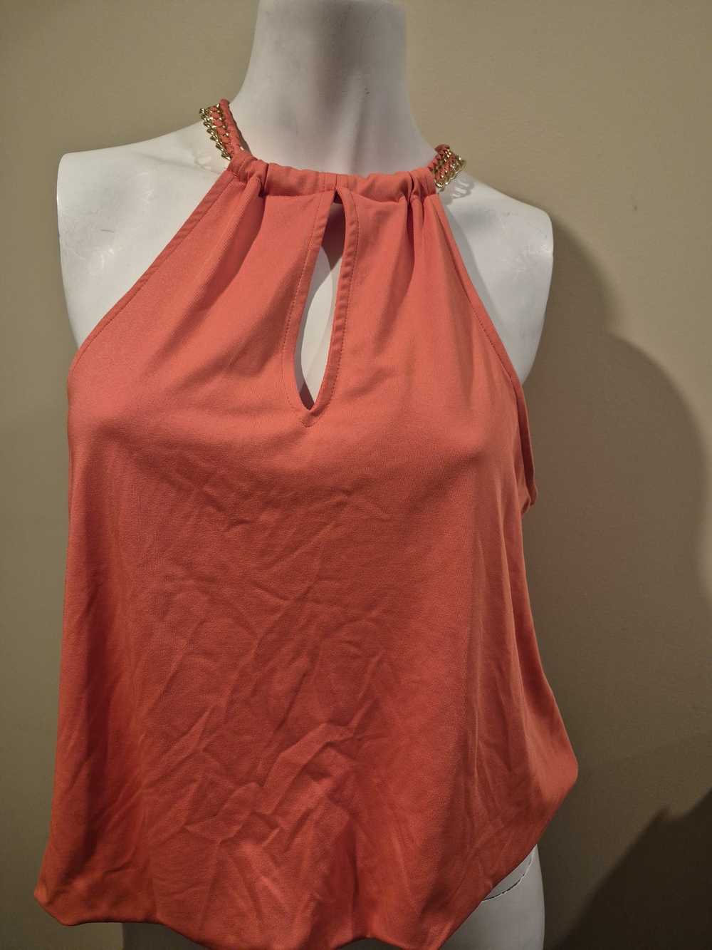 Guess Women's Orange Chain Top Size S EUC